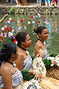   Photo 3 - Dancers representing the islands of Fiji durining the "Rainbows of Paradise Canoe Pageant". Polynesian Cultural Center,Hawaii 